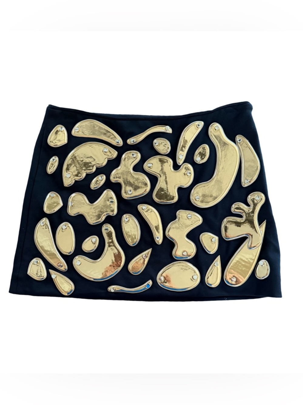 Cynthia Rowley Black Calypso Gold Embellished Mini Skirt NWT Size 6 - Picture 1 of 7